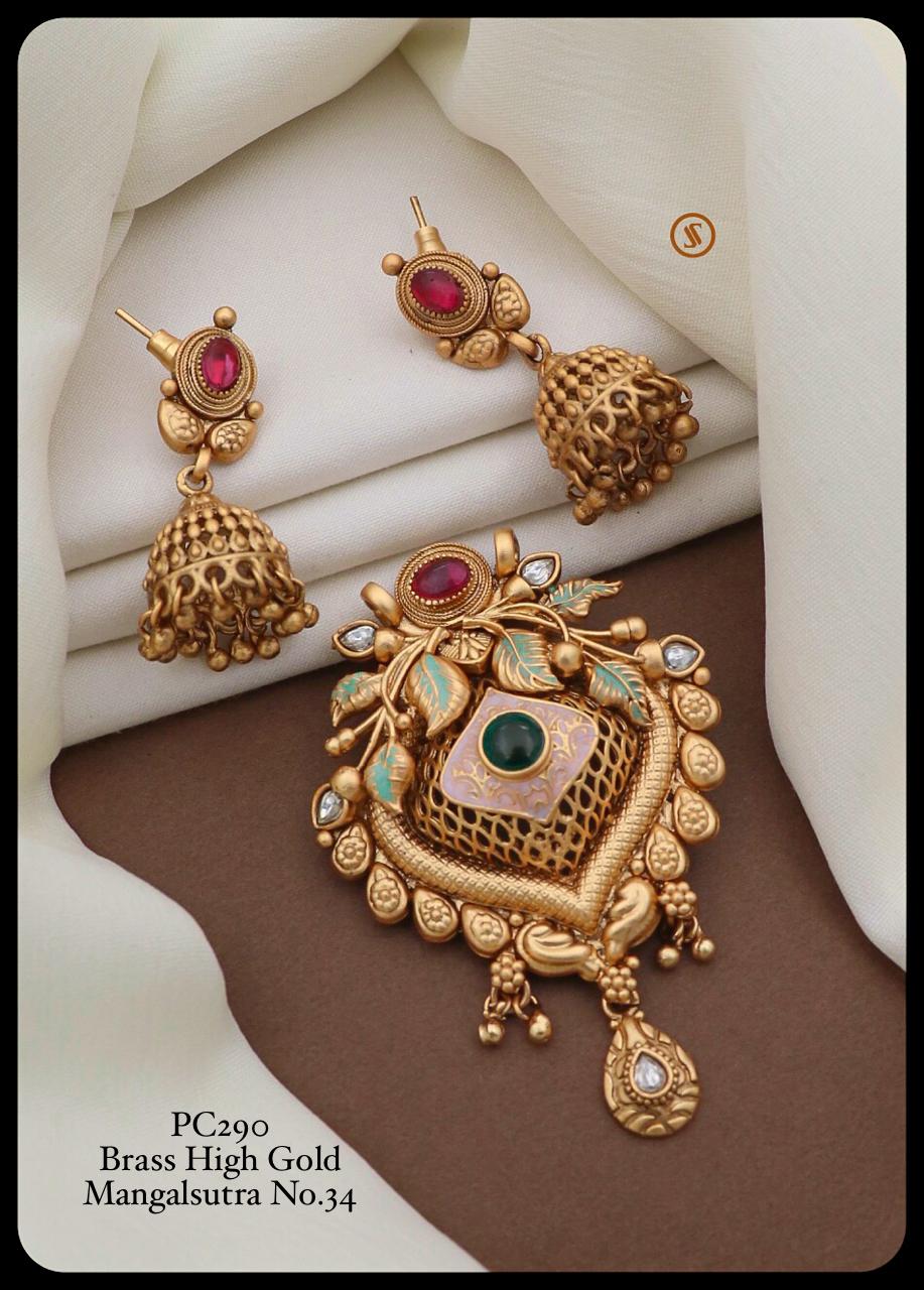 Pc 28 Fancy Brass High Gold Mangalsutra Pendal Butti Exporters in India
